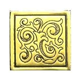 Small Square Fleur - Gold Embossed Sticker Seals