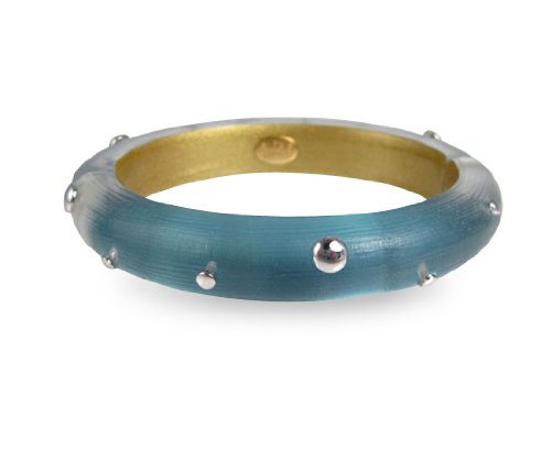 Alexis Bittar Lucite Bracelet - Studded Silver Cuff Montana