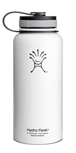 Hydro Flask Insulated Wide Mouth Stainless Steel Water Bottle, Artic White, 32-Ounce