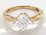 Image of 0.50 Carat Princess Diamond Cluster Ring in 18ct Solid Yellow Gold