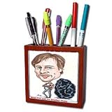 Londons Times Funny Panel Hollywood Cartoons - Brad Pitt And His Brother Prune - Tile Pen Holders-5 inch tile pen holder