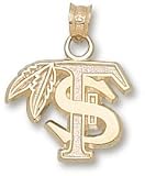 Florida State Seminoles FS with Feather 1/2 Pendant - 14KT Gold Jewelry