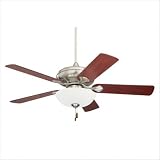 Emerson Fans CF775BS / SR100 / CM20 / CFDR 52 Spanish Bay Ceiling Fan in Brushed Steel with Mahogany Blades