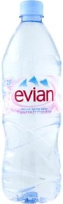 Evian Natural Spring Water, Plastic 33.8 oz. (Pack of 12)