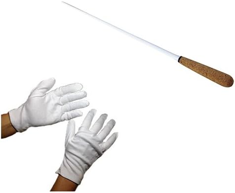 Maestro Baton 20" Pear Shaped Deluxe with Pair of Marching Gloves