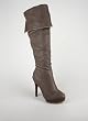 Leatherette Cuffed Stacked Platform Boot