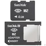 4GB Speicherkarte SanDisk Memory Stick Micro M2 Sony Ericsson W395 inkl. Adapter auf Pro Duo + Rydges Card Speicherberechnung