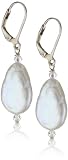 Margo Morrison New York White Freshwater Coin Pearl Earring, 1