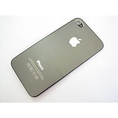 Apple iPhone 4 ~ Metal Aluminum Grey Plastic Back Battery Cover Door Case Frame Housing Fascia Plate Panel with Frame ~ Mobile Phone Repair Parts Replacement