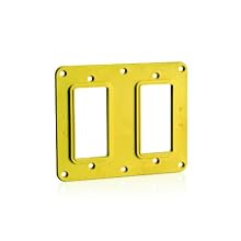 Leviton 3251-Y 2-Gang GFCI/Decora Receptacle Coverplate, Yellow