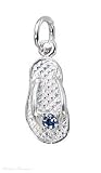 Sterling Silver December Birthstone Flip Flop Charm
