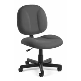 Armless Desk Chair - Superchair - Grey (Grey) (35H x 21W x 23D) by OFM, Inc
