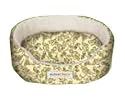 Alpha Pooch Dreamer Oval Bolster Green Leaf-Natural Fleece- DRM-1722-Y-U8X6