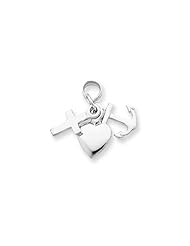 14 Karat White Gold Faith, Hope And Charity Charm