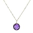 Gold-Over-Silver Amethyst Cushion Pendant - 18"