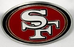 San Francisco 49ers Enamel Pewter Buckle, NFL Football Buckle