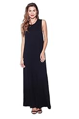 Jersey/Rayon/Spandex/Knit Bateau Neck Long Sleeves Sleeveless Shift Stretchy Maxi Dress 