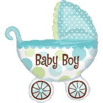 Baby Boy Buggy Shower Balloon Super Shape Baby Boy Buggy Shower Balloon Super Shape
