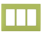 Renu Three-Gang Screwless Snap-On Wallplate in Granny Smith Apple, REWP3-GS