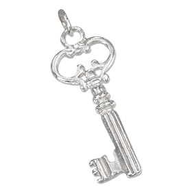 STERLING SILVER VICTORIAN KEY PENDANT