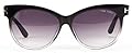 Tom Ford TF0390-01B Women's Classic Aviator Sunglasses, Black Frame / Gradient Purple Lens 56MM