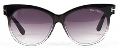 Tom Ford TF0390-01B Women's Classic Aviator Sunglasses, Black Frame / Gradient Purple Lens 56MM
