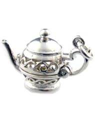 Welded Bliss Sterling 925 Silver Tea Pot Charm Opening To Show Cup And Saucer. WBC1110