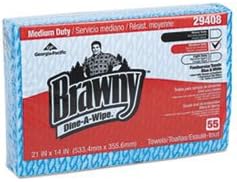 (6 Pack Value Bundle) GPC29408 Brawny Dine-A-Wipe Foodservice Towels, 14 x 21, Blue/White, HYDROKNIT