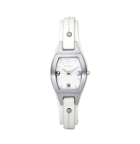 Fossil Women's JR9941 Skinny White Leather Strap White Analog Dial Watch