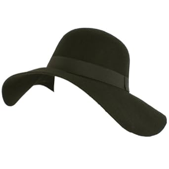 Winter 100% Wool Grosgrain Ribbon Hatband Hat Floppy Ribbon Wide Brim Black