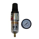 Interstate Pneumatics WB1330G 1/4 Inch Mini Filter / Regulator - Poly Bowl - with 160 PSI gauge