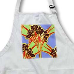 Art Nouveau Bright Floral Design - Full Length Apron With Pockets 22w X 30l