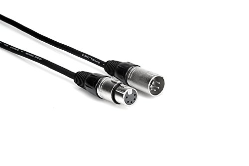 Hosa DMX-520 5-Pin, 2-Conductor XLR5M to XLR5F DMX512 Cable, 20 feet