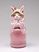 Cosmos Gifts Fine Ceramic Bunny with Pink Ribbon Decorative Candle Jar Topper (Fits 22oz Candle Jar) (Candle Jar NOT Included), 5