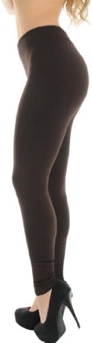 Women's Footless Chocolate Brown Leggings Fleece Lining Seamless Sizes: One Size