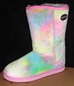 Betty Lu's Women Sheepskin Pink Tye Dye Print Boot Size 7 Short Like Ugg Boots