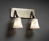 IMAGE OF Justice Design Group FAL-8972-ABRS Antique Brass Round LumenAria Alabaster Stone / Glass 2 Light 16.