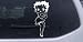 Betty Boop Hands Together Cartoons Car Window Wall Laptop Decal Sticker -- White 1.7in X 4in