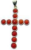 Red, Coral Cross, Pendant, Italian Mediterranean, 14k Yellow Gold,
Hand Crafted, Great Gift, Outstanding Value,