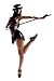 Woman in Black Ballet Shoes, Cane, Hat and Costume - 36