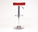 Roundhill Furniture Contemporary Chrome Air Lift Adjustable Swivel Stools with Red Seat, Set of 2