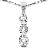 1 1/2ctw Classic Bezel-Set Three Stone Diamond Pendant