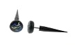 Genuine Ed Hardy Black Fake Taper - Wolf with Hat Logo - 16g Wire - 00G - 32mm Length - Sold as a Pair