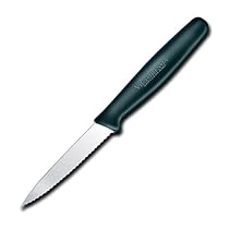 Victorinox Cutlery 3.24-Inch Wavy Paring Knife, Black Polypropylene Handle