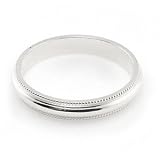 14K White Gold Men's & Women's Wedding Bands 2.5mm Milgrain