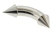 316L Surgical Steel Curved Barbell with Spike - Special for Prince Albert Piercing, 0G, 5/8 - Sold Individually