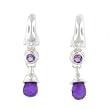 Amethyst Briolette Earrings set in .925 Sterling Silver