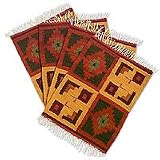 Wool placemates, 'Pukio' (set of 4)