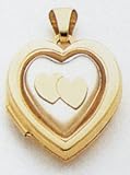 14kt Gold Mother of Pearl Heart Locket - XL336