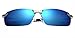 Senchoice Men's Fashion Silver Metal Frame Mirrored Polarized Sunglasses